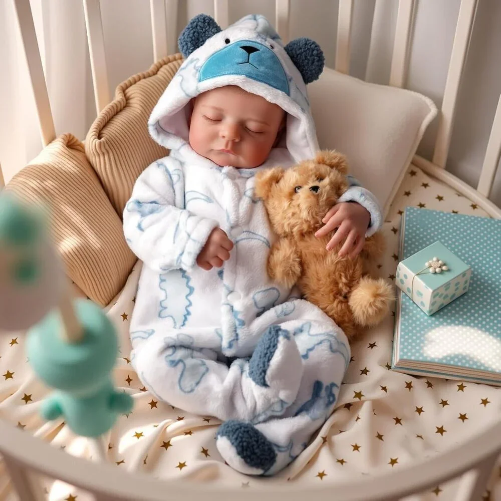 🆕20inch Full Vinyl Body Newborn Baby Doll Poseable Limbs Close Eyes Boy Baby